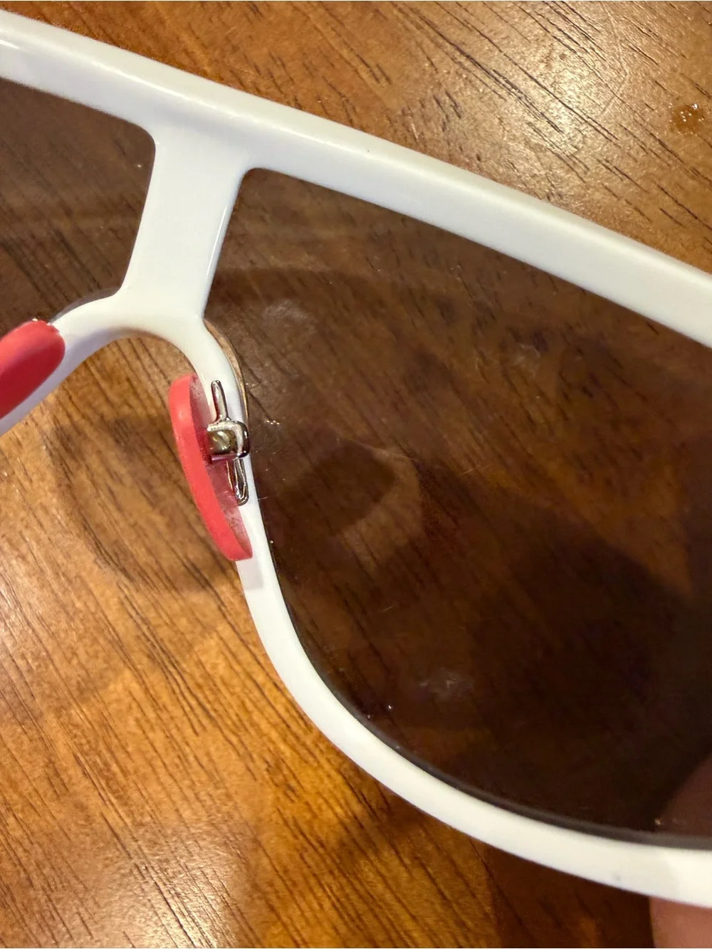 Moncler White and Red Shield Sunglasses
